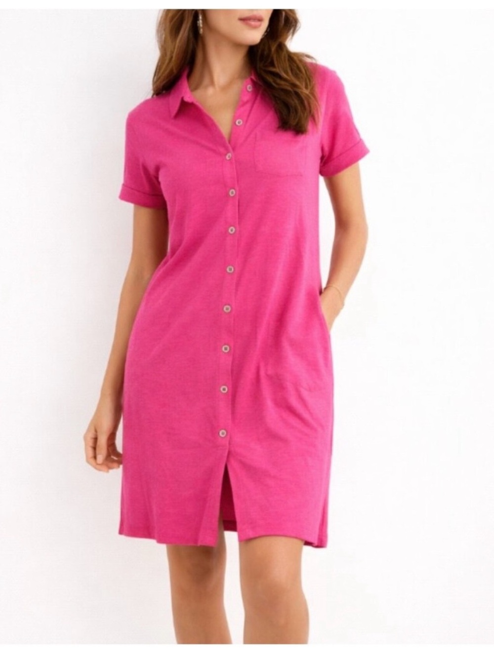 Soft Surroundings Filipa Shirtdress Button Up T-shirt cotton dress